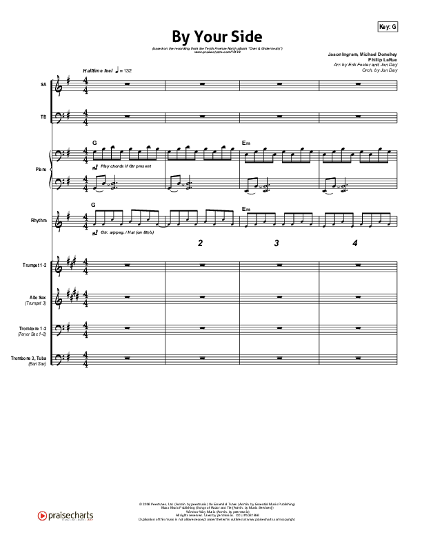 By Your Side Conductor's Score (Tenth Avenue North)