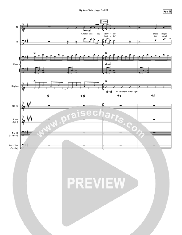 By Your Side Conductor's Score (Tenth Avenue North)