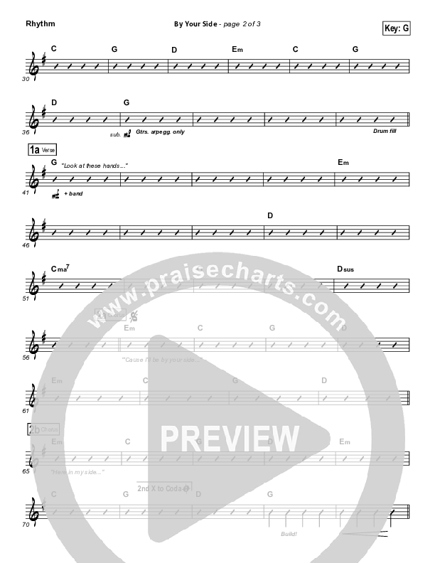 By Your Side Rhythm Chart (Tenth Avenue North)