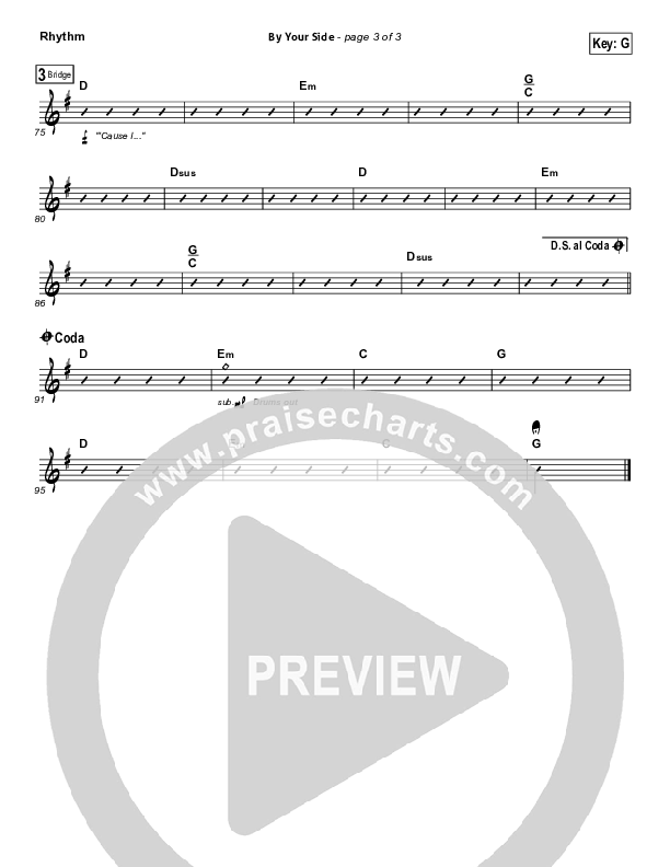 By Your Side Rhythm Chart (Tenth Avenue North)