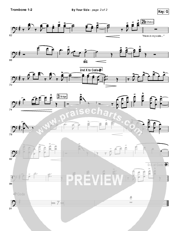 By Your Side Trombone 1/2 (Tenth Avenue North)