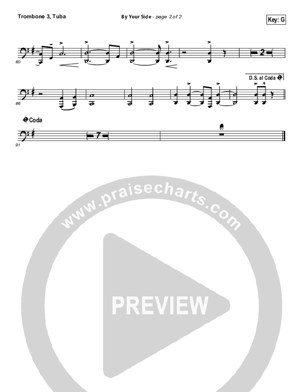 By Your Side Trombone 3/Tuba (Tenth Avenue North)