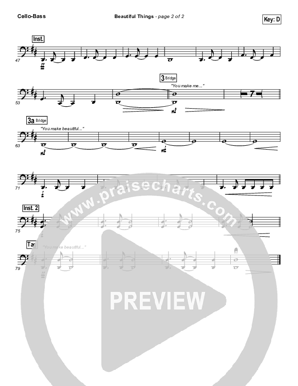 Beautiful Things Cello/Bass (Michael Gungor)