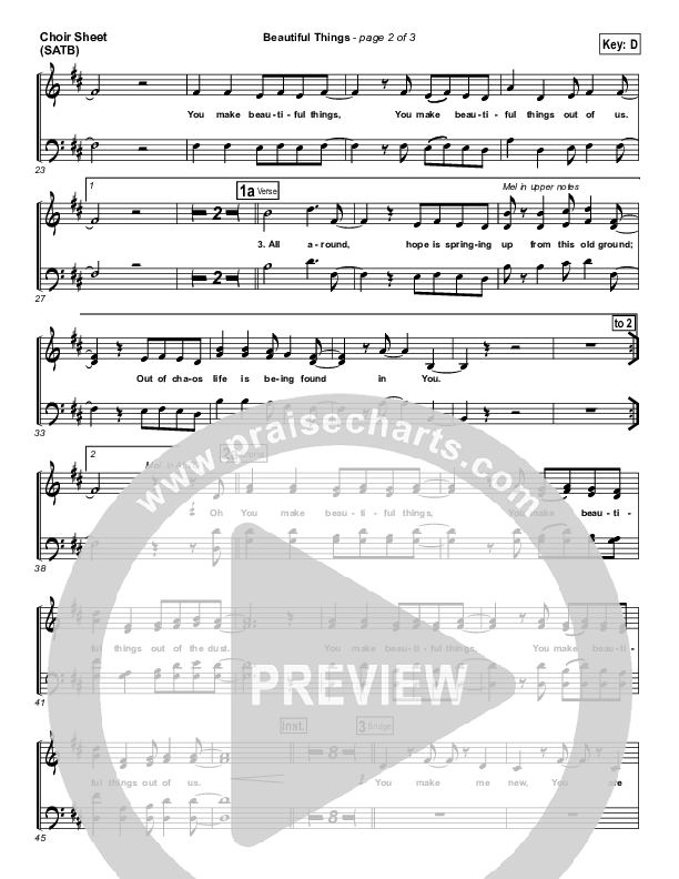 Beautiful Things Choir Sheet (SATB) (Michael Gungor)