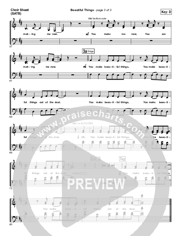 Beautiful Things Choir Sheet (SATB) (Michael Gungor)