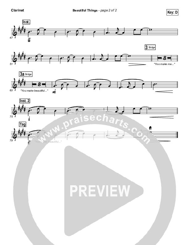 Beautiful Things Clarinet (Michael Gungor)