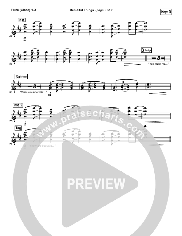 Beautiful Things Flute/Oboe 1/2/3 (Michael Gungor)