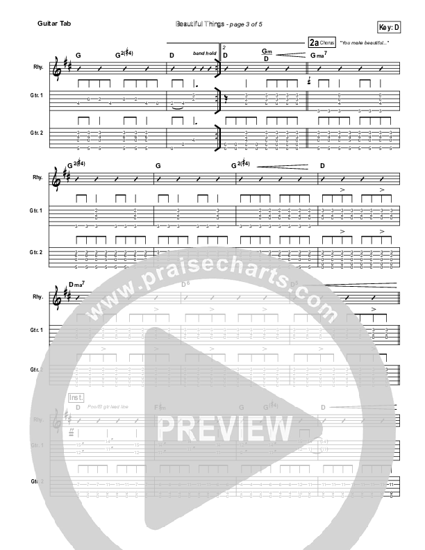 Beautiful Things Guitar Tab (Michael Gungor)