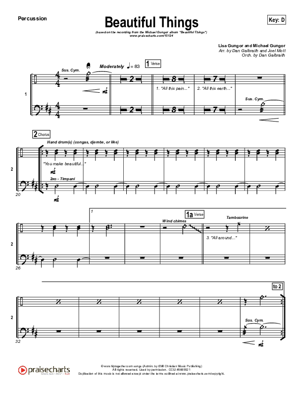 Beautiful Things Percussion (Michael Gungor)