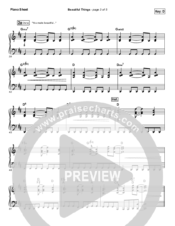 Beautiful Things Piano Sheet (Michael Gungor)