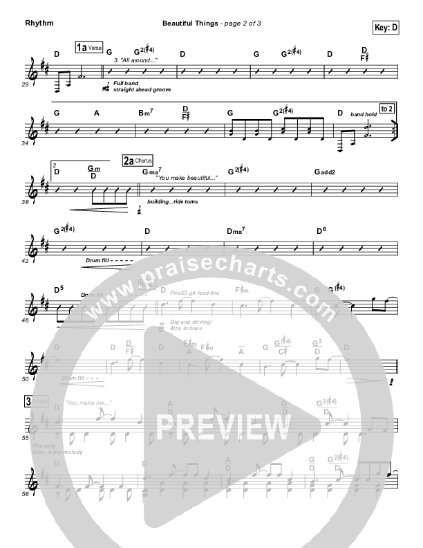 Beautiful Things Rhythm Chart (Michael Gungor)