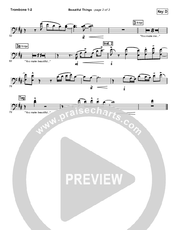 Beautiful Things Trombone 1/2 (Michael Gungor)