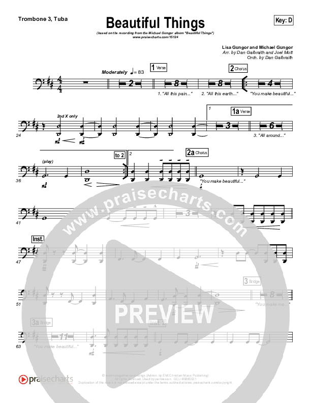 Beautiful Things Trombone 3/Tuba (Michael Gungor)