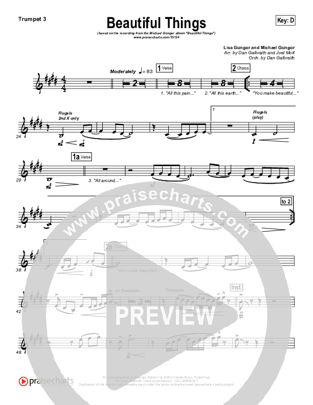 Beautiful Things Trumpet 3 (Michael Gungor)