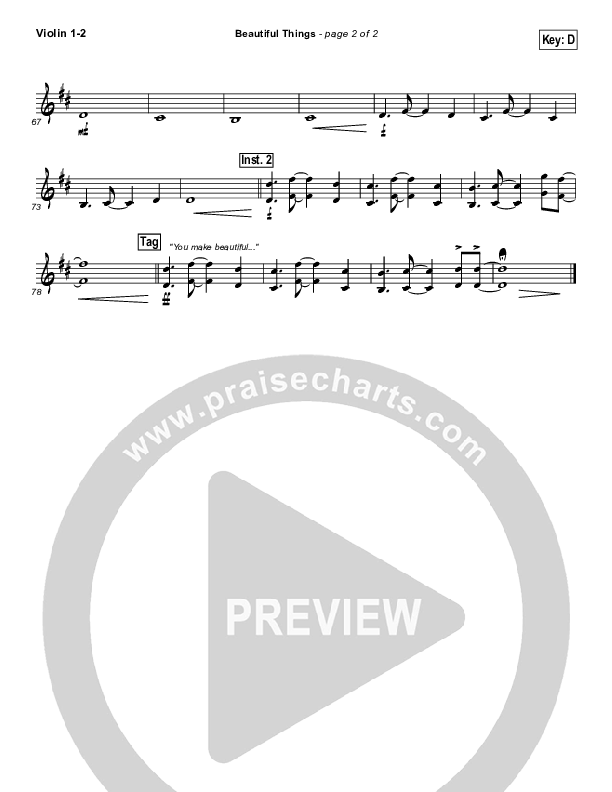 Beautiful Things Violin 1/2 (Michael Gungor)