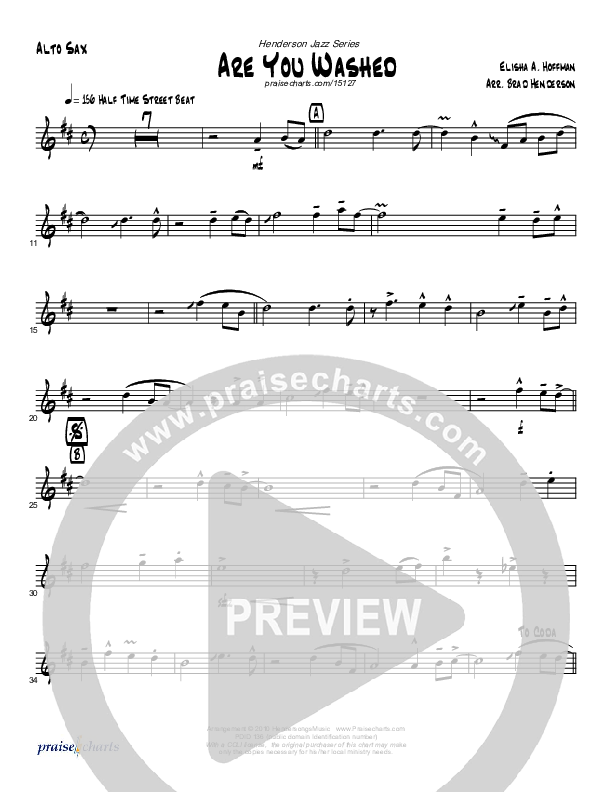 Are You Washed In The Blood (Instrumental) Alto Sax (Brad Henderson)