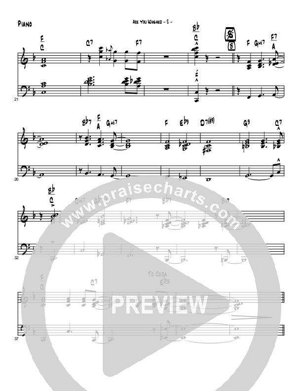 Are You Washed In The Blood (Instrumental) Piano Sheet (Brad Henderson)
