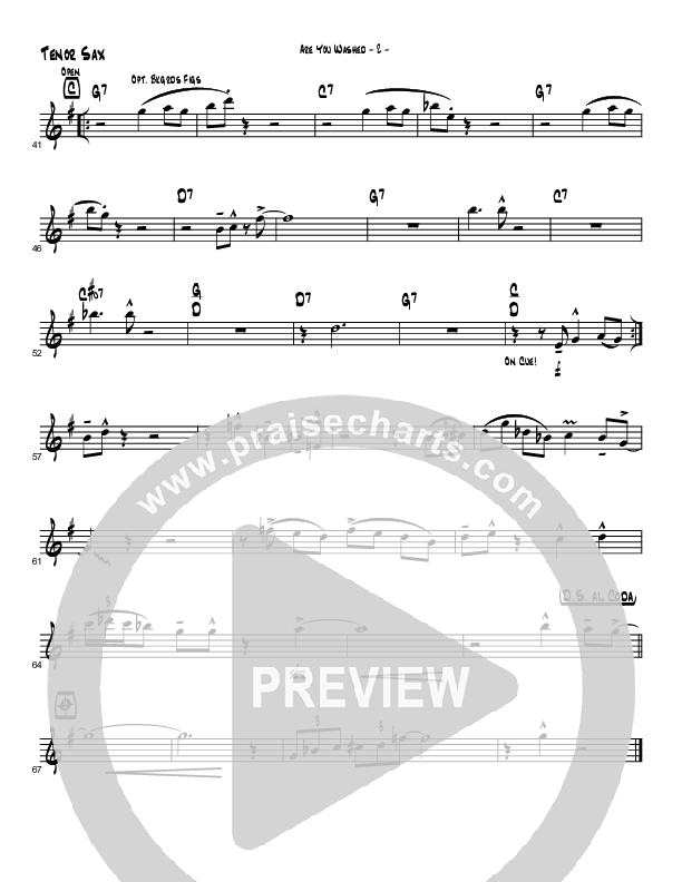 Are You Washed In The Blood (Instrumental) Tenor Sax 2 (Brad Henderson)