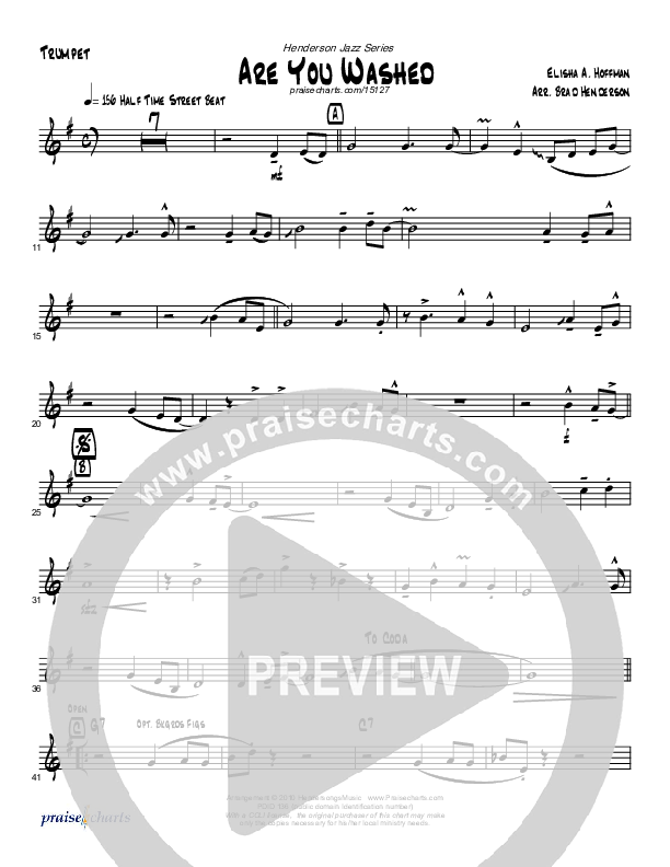 Are You Washed In The Blood (Instrumental) Trumpet (Brad Henderson)