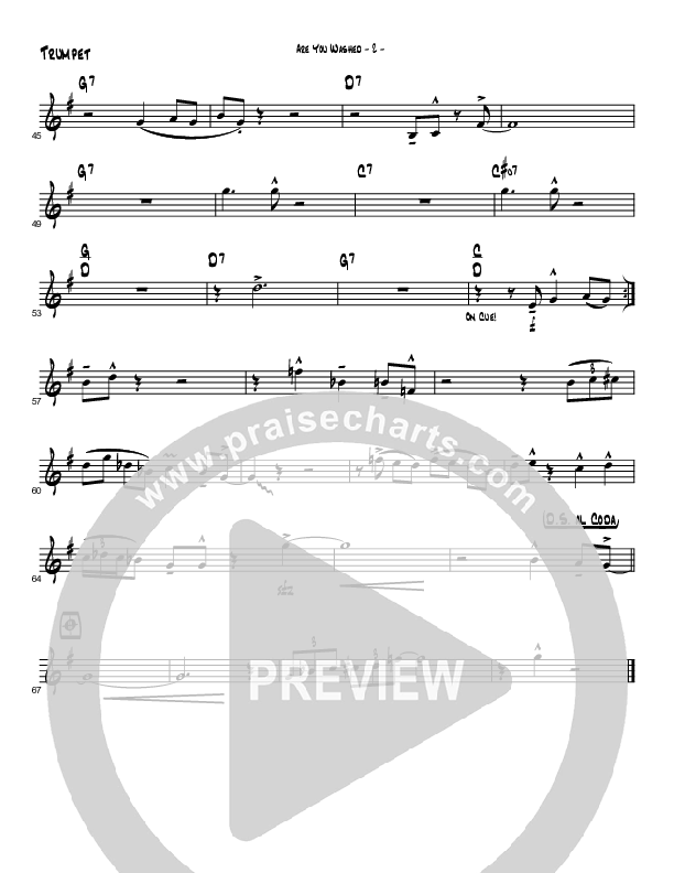 Are You Washed In The Blood (Instrumental) Trumpet (Brad Henderson)