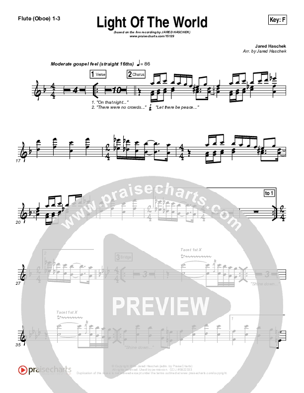 Light Of The World Flute/Oboe 1/2/3 (Jared Haschek)