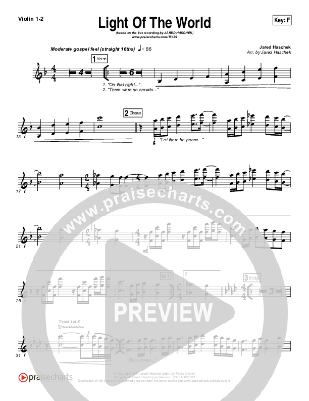 Light Of The World Violin 1/2 (Jared Haschek)
