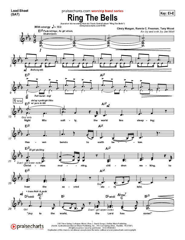 Ring The Bells Lead Sheet (Travis Cottrell)