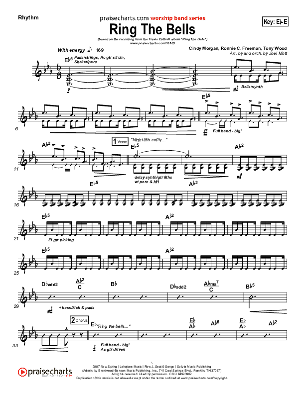 Ring The Bells Rhythm Chart (Travis Cottrell)