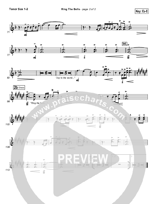 Ring The Bells Tenor Sax 1/2 (Travis Cottrell)