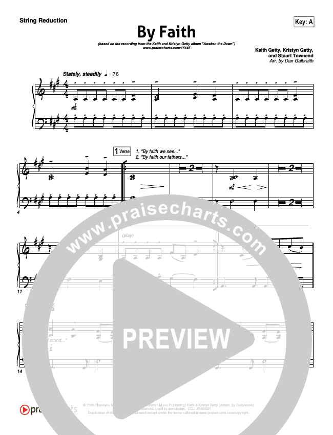 By Faith Sheet Music (Keith &amp; Kristyn Getty) - PraiseCharts