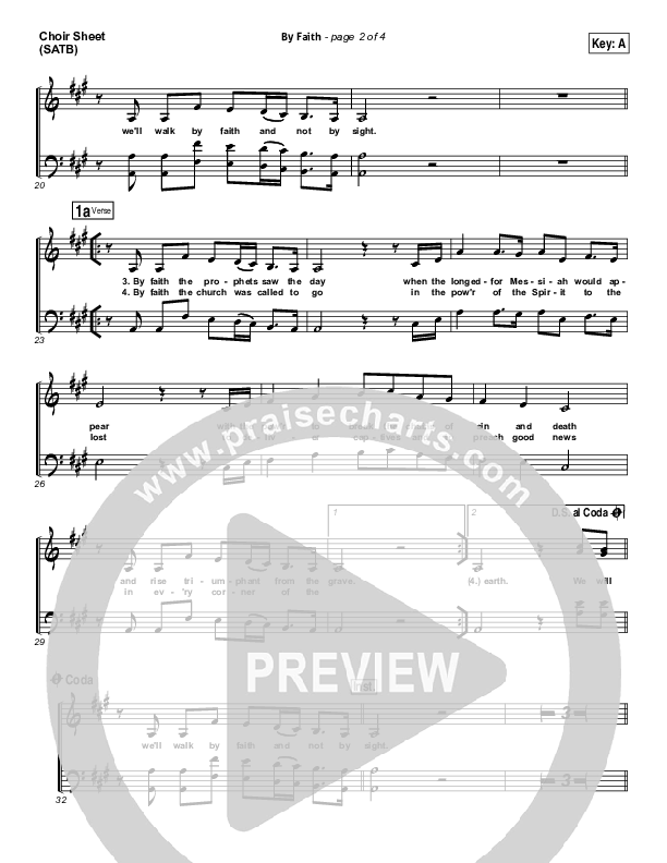 By Faith Choir Sheet (SATB) (Keith & Kristyn Getty)