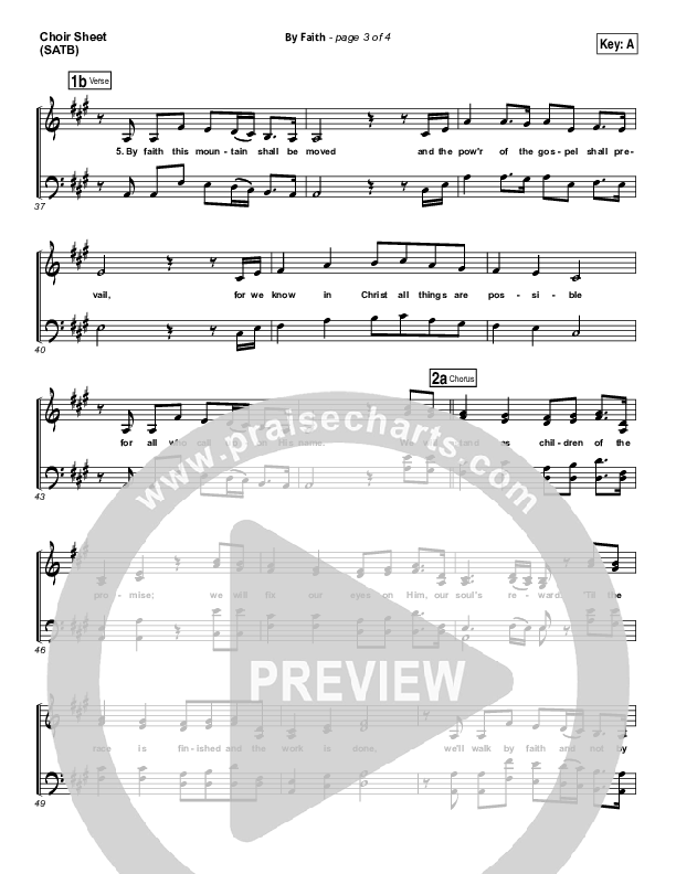 By Faith Choir Sheet (SATB) (Keith & Kristyn Getty)
