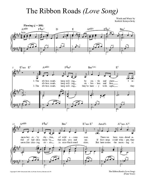 The Ribbon Roads Lead & Piano (Keith & Kristyn Getty)