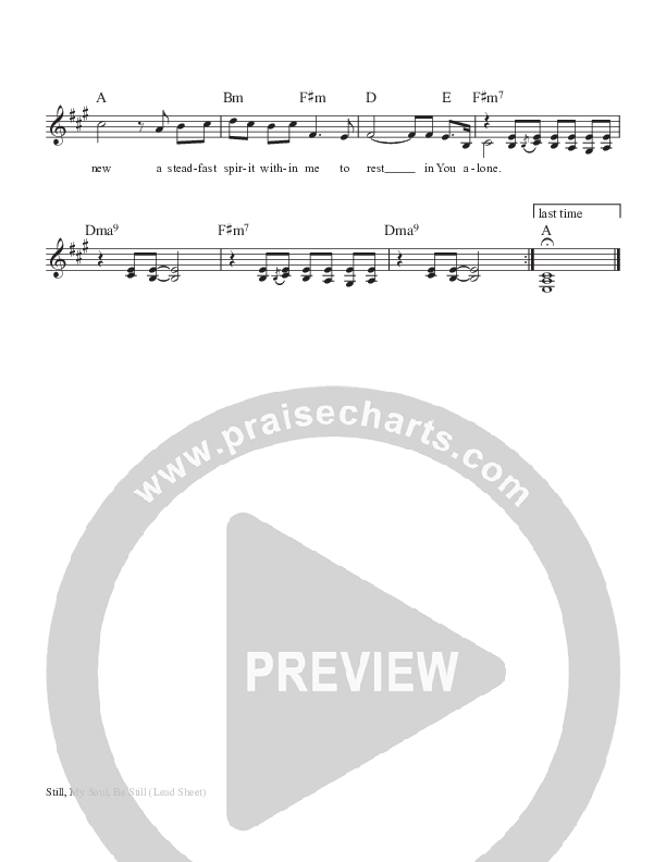 Still My Soul Be Still Lead Sheet (SAT) (Keith & Kristyn Getty)