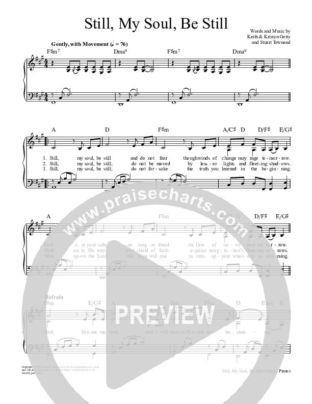 Still My Soul Be Still Piano/Vocal & Lead (Keith & Kristyn Getty)