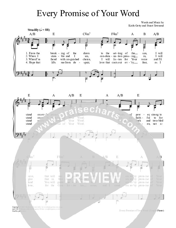 Every Promise Of Your Word Sheet Music PDF (Keith & Kristyn Getty
