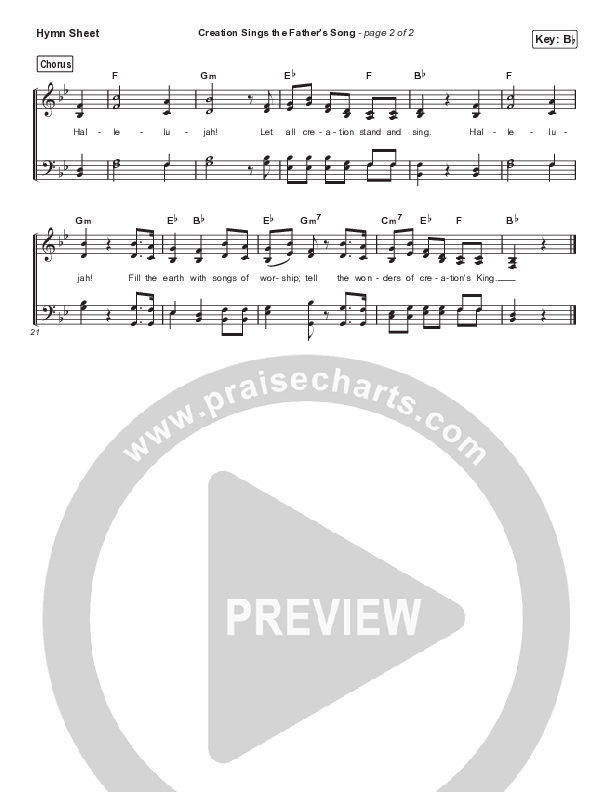 Creation Sings The Father's Song Hymn Sheet (Keith & Kristyn Getty)