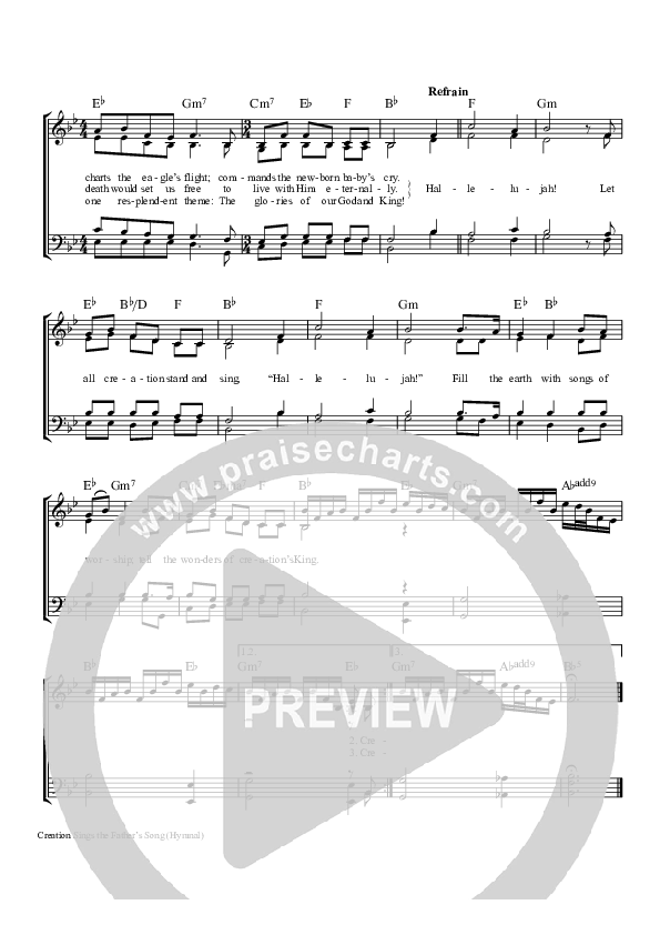 Creation Sings The Father's Song Piano/Vocal (SAT) (Keith & Kristyn Getty)