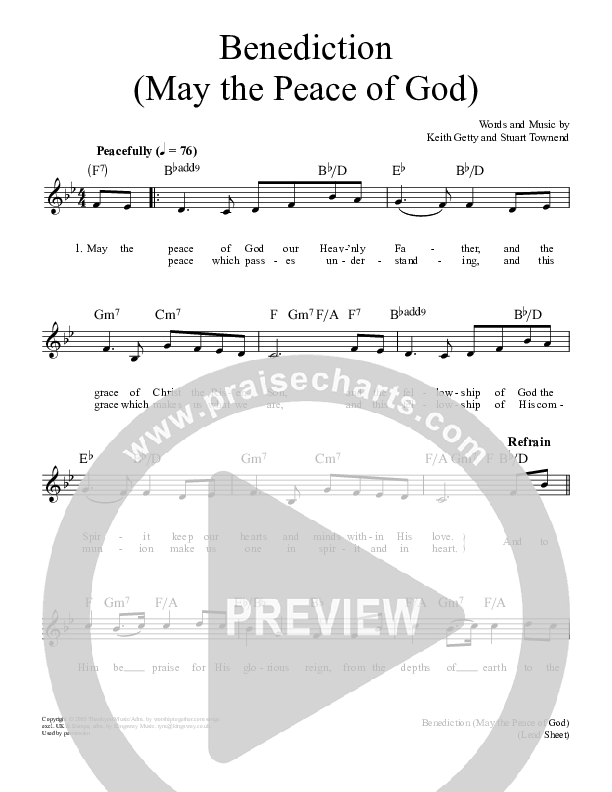 Benediction Piano/Vocal & Lead (Keith & Kristyn Getty)