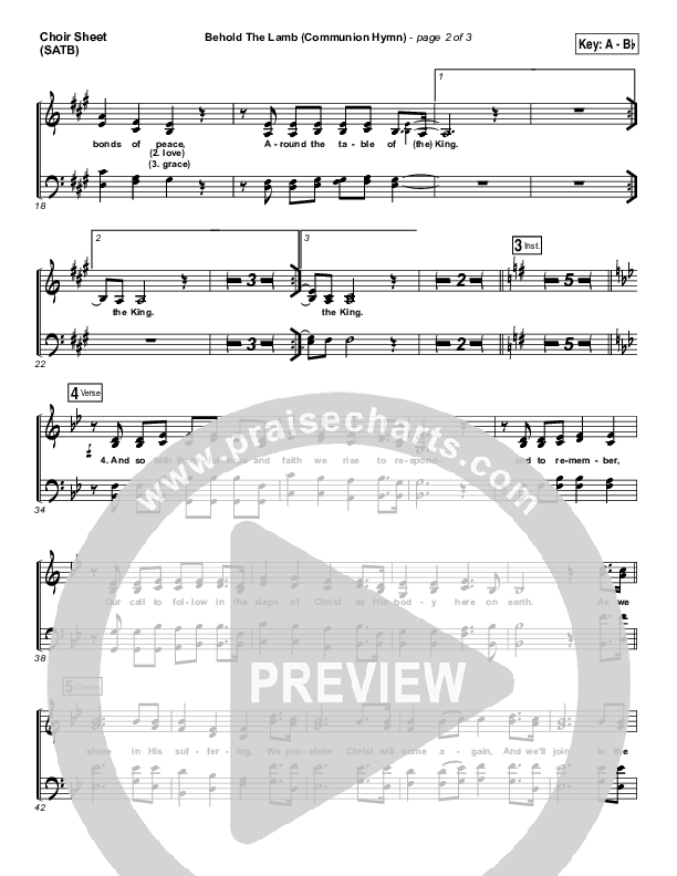 Behold The Lamb (Communion Hymn) Choir Sheet (SATB) (Keith & Kristyn Getty)