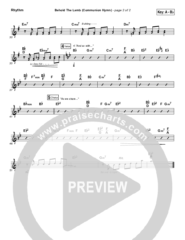 Behold The Lamb (Communion Hymn) Rhythm Chart (Keith & Kristyn Getty)