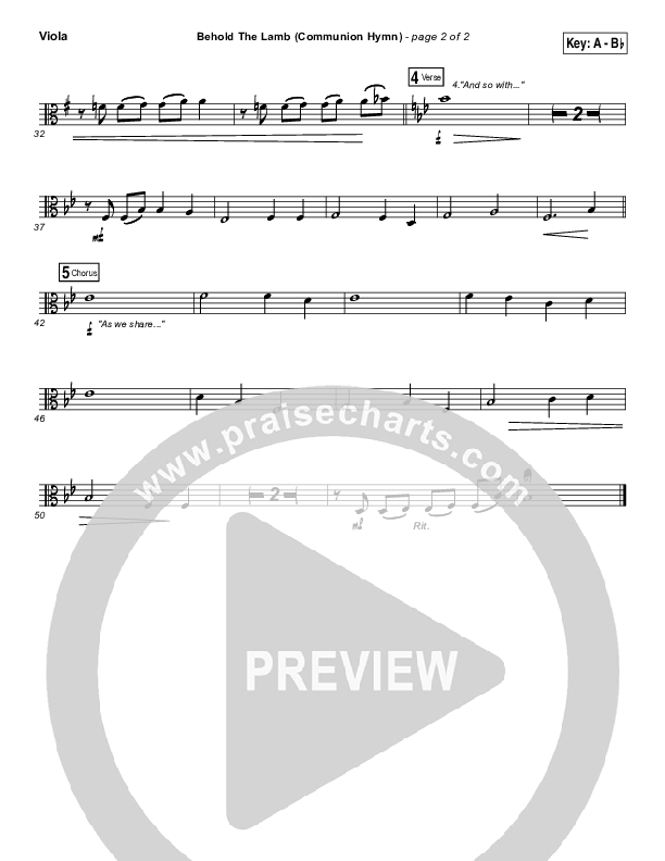 Behold The Lamb (Communion Hymn) Viola (Keith & Kristyn Getty)