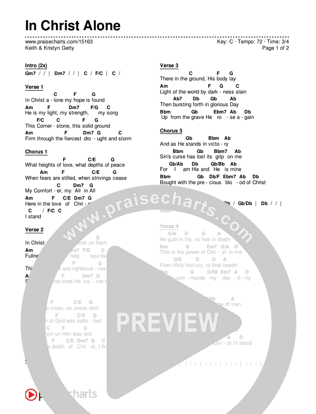 In Christ Alone Chords & Lyrics (Keith & Kristyn Getty)