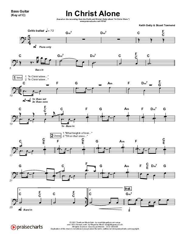 In Christ Alone Bass Guitar (Keith & Kristyn Getty)