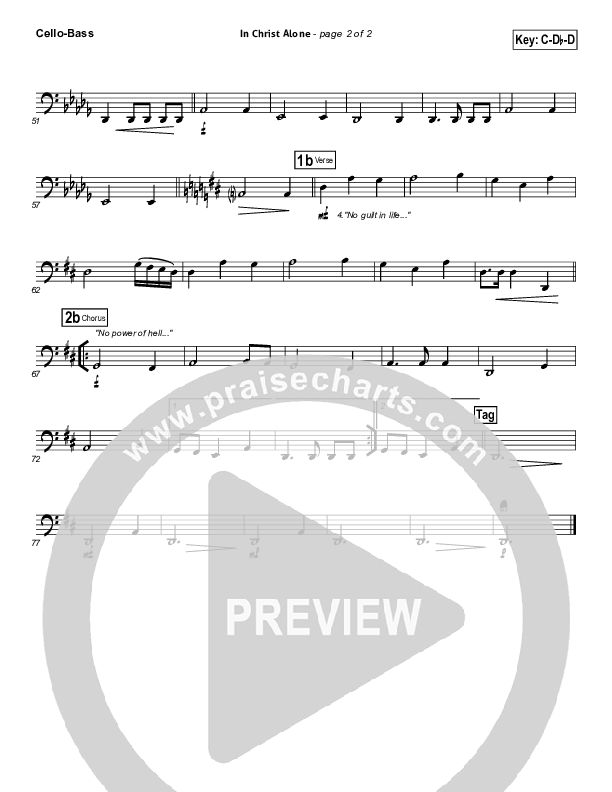 In Christ Alone Cello/Bass (Keith & Kristyn Getty)