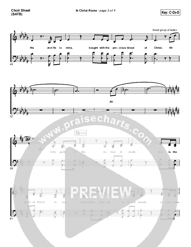 In Christ Alone Choir Sheet (SATB) (Keith & Kristyn Getty)