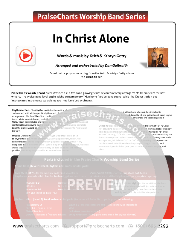 In Christ Alone Cover Sheet (Keith & Kristyn Getty)