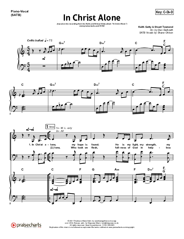 In Christ Alone Piano/Vocal (SATB) (Keith & Kristyn Getty)