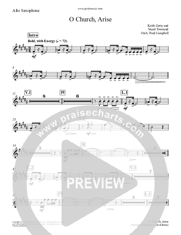 O Church Arise Alto Sax (Keith & Kristyn Getty)