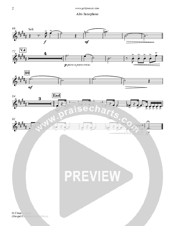 O Church Arise Alto Sax (Keith & Kristyn Getty)